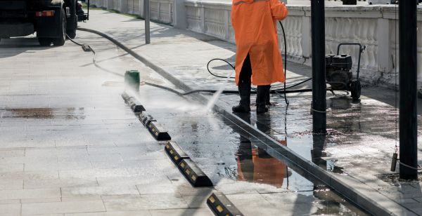 Parking Lot Pressure Washing in Chico